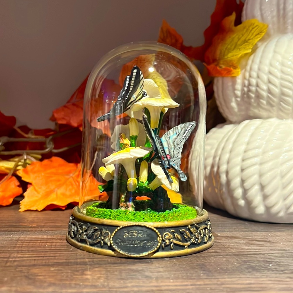 Vintage Taxidermy Butterfly Oddity Bubble Display